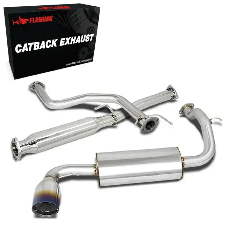 1988-1991 Honda Civic 1.5L 4 Inches Rolled/Burnt Muffler Tip Racing Catback Exhaust System 2