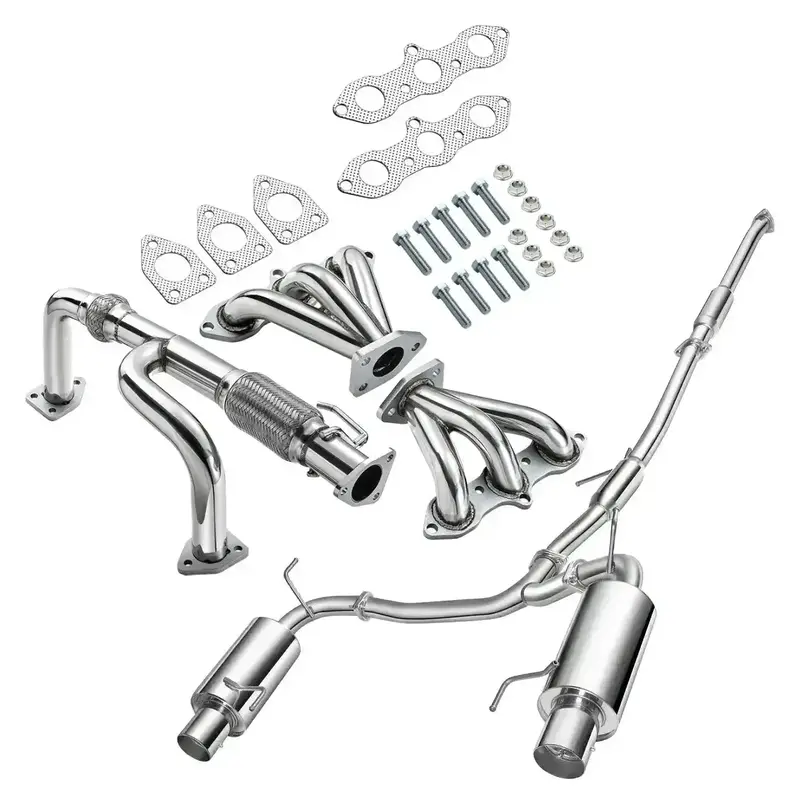 1998-2002 Honda Accord J30 V6 Exhaust Header/ Catback Exhaust W/4.5 Inches Muffler Tip All-In-One Kit 1