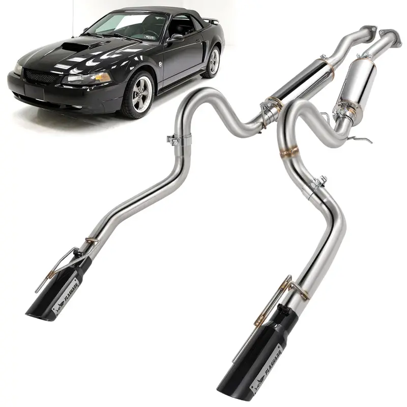 1999-2004 Ford Mustang Gt 4.6L Catback Exhaust W/ Black Tips 1