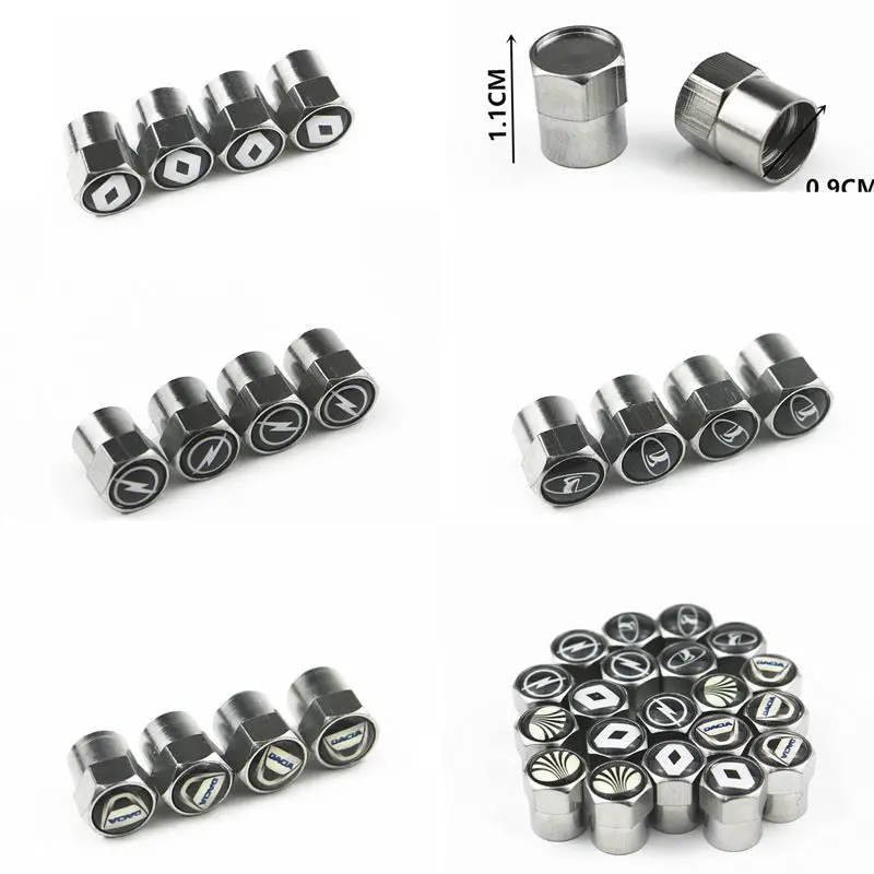 1Set Car Metal Wheel Tire Valve Caps Stem Case For Renault Opel Infiniti Benz Bmw Smart Ford St Jeep Mitsubishi Car Accessories 1