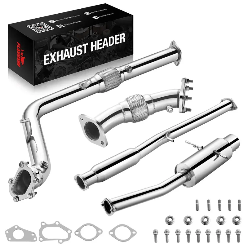 2002-2007 Subaru Wrx/Sti Gd Ej205 Catback Exhaust 3" Pipe 4.5" Muffler Tip + Downpipe Up-Pipe 5