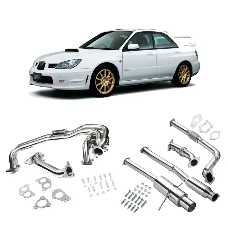2002-2007 Subaru Wrx/Sti Gd Ej205 Catback Exhaust 3" Pipe 4.5" Muffler Tip + Downpipe Up-Pipe 5