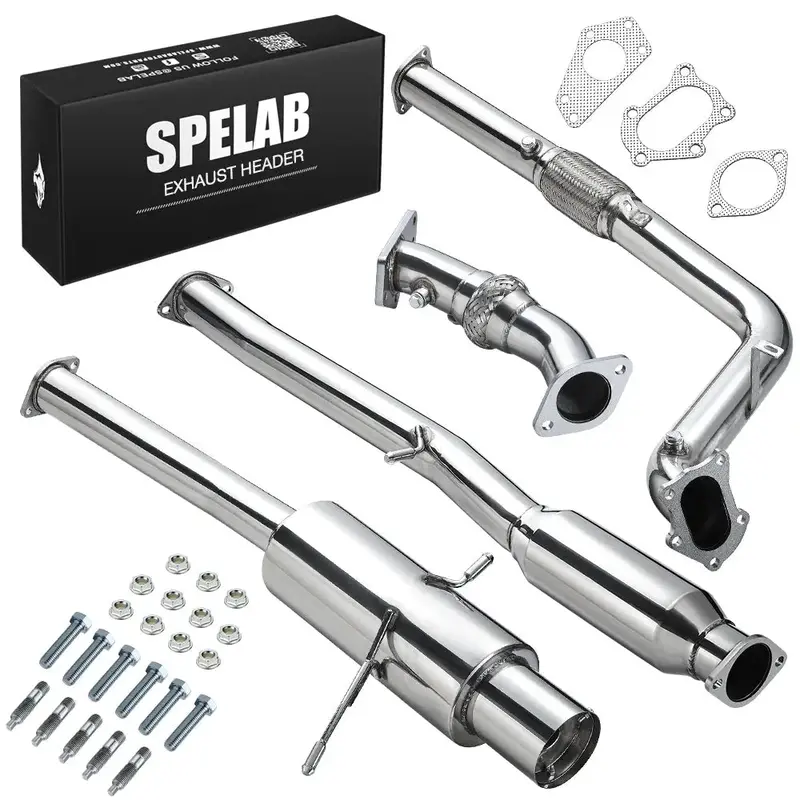 2002-2007 Subaru Wrx/Sti Gd Ej205 Catback Exhaust 3" Pipe 4.5" Muffler Tip + Downpipe Up-Pipe 7
