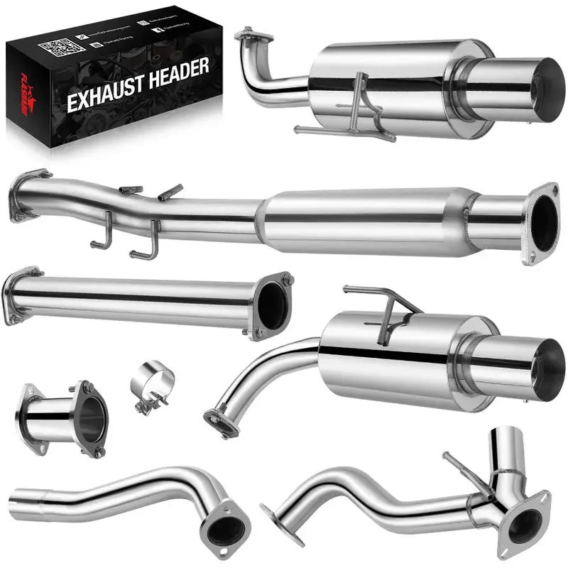 2007-2012 Nissan Altima V6 4 Inches Rolled Muffler Tip Catback Exhaust System 2