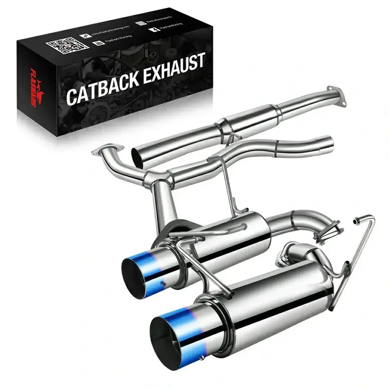 2008-2014 Subaru Impreza Wrx Sti Catback Exhaust System W/ N1 Dual Burnt Tip 1