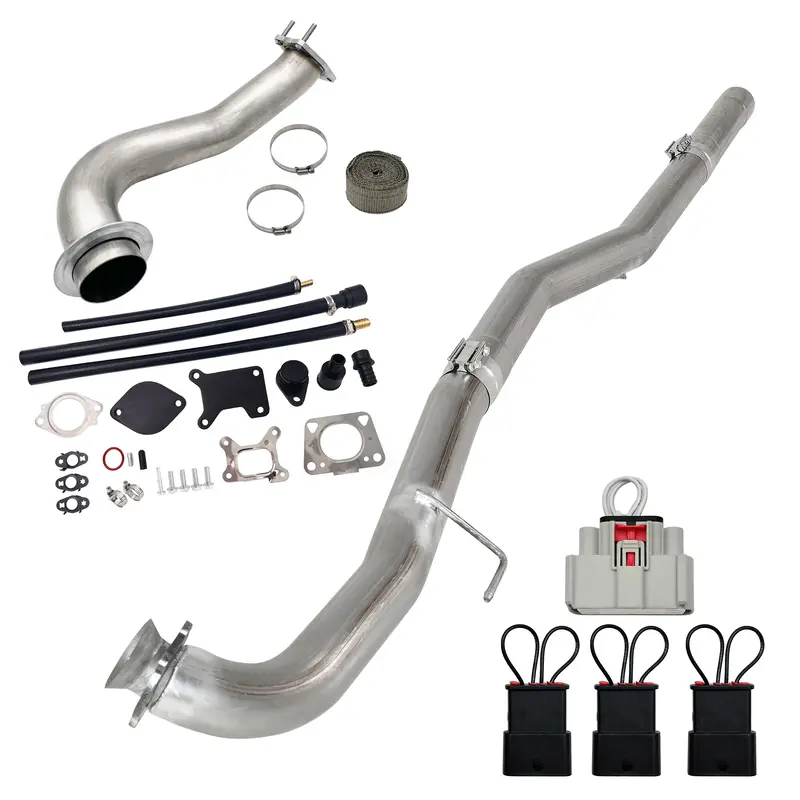2017-2019 6.6L Duramax L5p 4" Dpf Delete Pipe & 3.5" Downpipe W/Egr Delete Kit 1