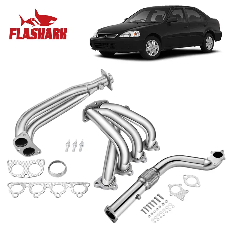 3-Inch Downpipe Exhaust For 1988-2001 Honda Civic/Crx/Del Sol & Acura Integra, T3/T4 Turbo, B16/B18/D15/D16 Engines, 5-Bolt 2