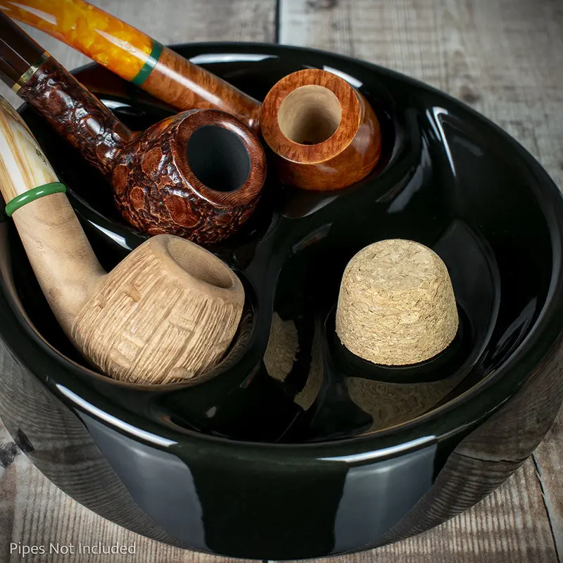 3 Pipe Ashtray Gloss Black 1