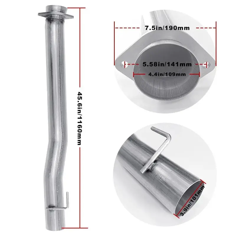 4.0/5.0 Inch 6.7 Powerstroke Dpf Delete Race Pipe | Downpipe-Back Exhaust W/Muffler For 2011-2023 Ford F-250, F-350, F-450 3