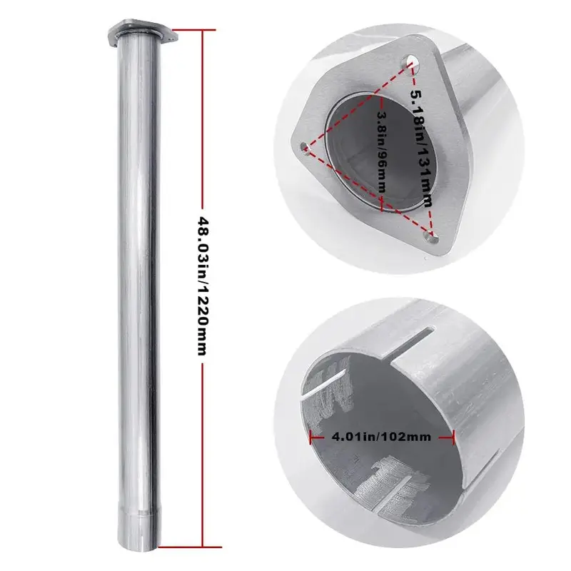 4.0/5.0 Inch 6.7 Powerstroke Dpf Delete Race Pipe | Downpipe-Back Exhaust W/Muffler For 2011-2023 Ford F-250, F-350, F-450 4
