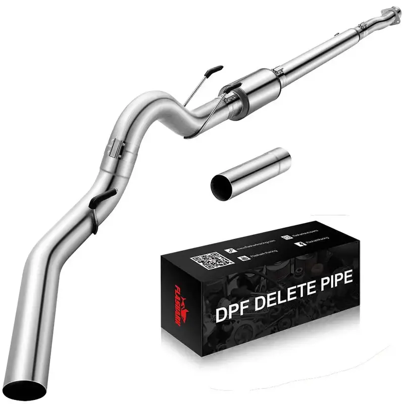4.0/5.0 Inch 6.7 Powerstroke Dpf Delete Race Pipe | Downpipe-Back Exhaust W/Muffler For 2011-2023 Ford F-250, F-350, F-450 9