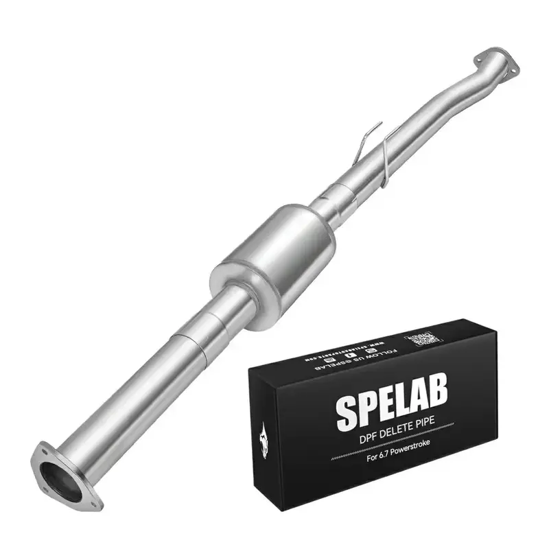 4‘’ 2011-2023 Ford 6.7 Powerstroke Dpf Delete Race Pipe W/Muffler | Spelab 1