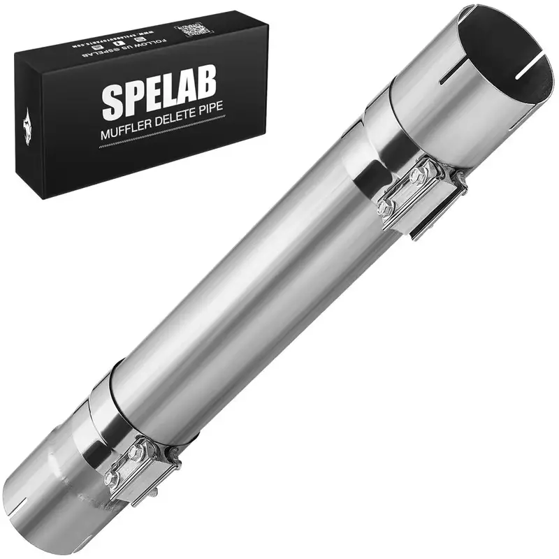 4''/5'' Stainless Steel Muffler Delete Pipe 30'' Length For Diesel Exhaust | Spelab 1