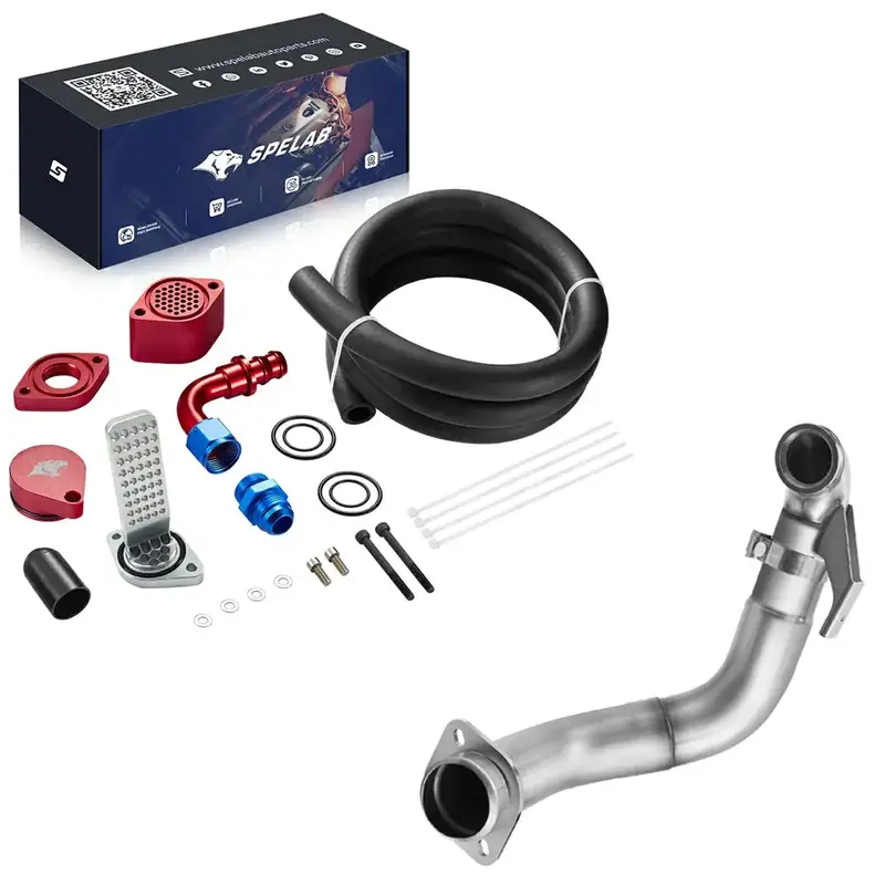 4‘’ Turbo Downpipe Exhaust For 2015-2019 Ford 6.7L Powerstroke F250 F350 F450 F550 | Spelab 3