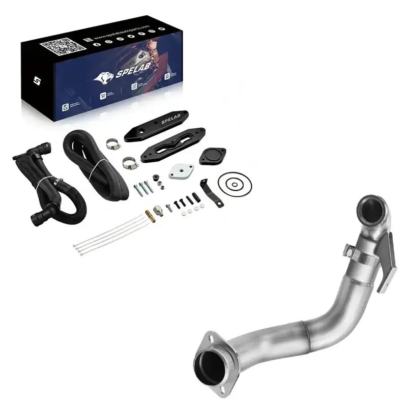 4‘’ Turbo Downpipe Exhaust For 2015-2019 Ford 6.7L Powerstroke F250 F350 F450 F550 | Spelab 4