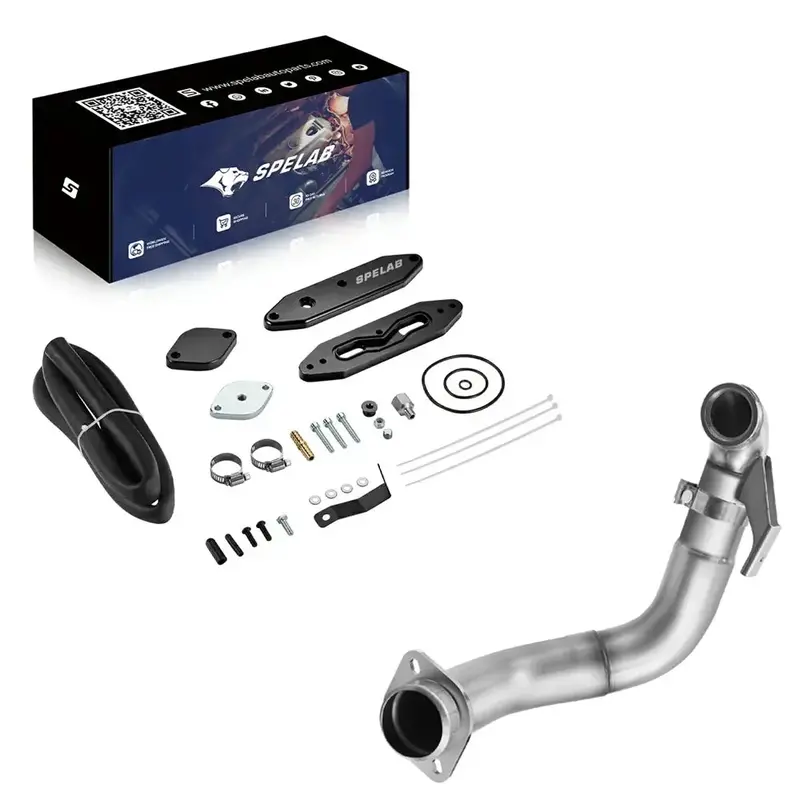 4‘’ Turbo Downpipe Exhaust For 2015-2019 Ford 6.7L Powerstroke F250 F350 F450 F550 | Spelab 5