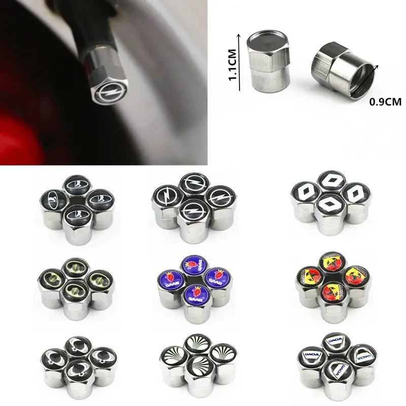 4Pcs New Metal Wheel Tire Valve Caps Stem Case For Hyundai Suzuki Mazda Opel Lada Toyota Chevrolet Audi Bmw Kia Car Accessories 1