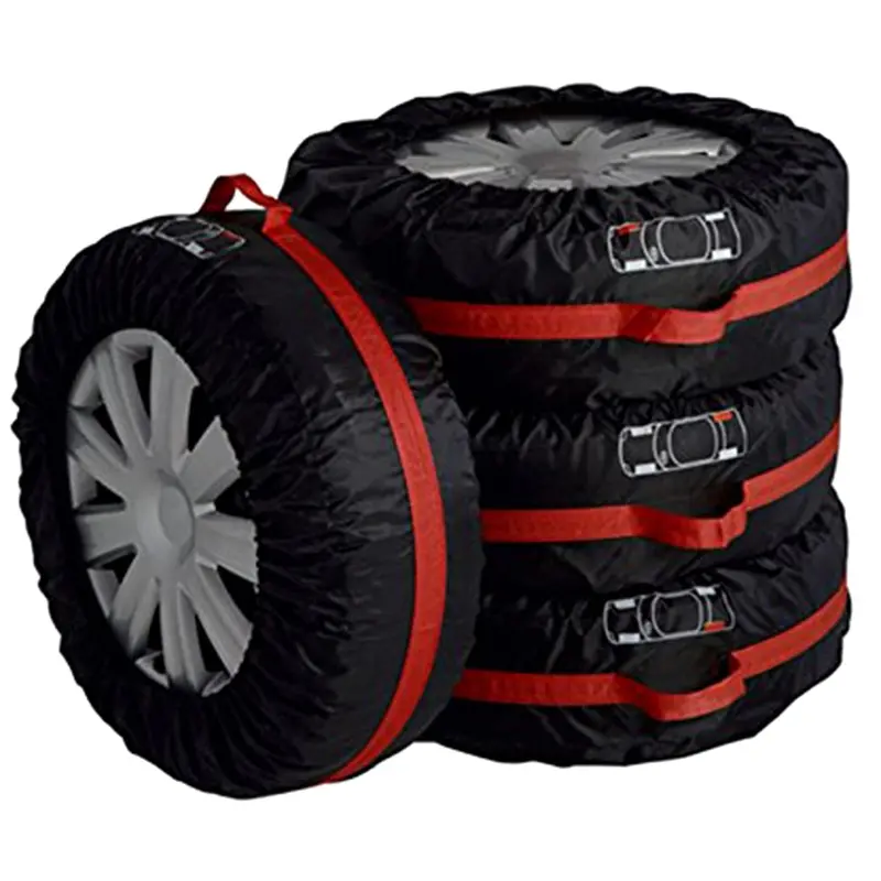 4Pcs Spare Tire Cover Case Polyester Winter And Summer Car Tire Storage Bags Auto Tyre Accessories Vehicle Wheel Protector Hot 1