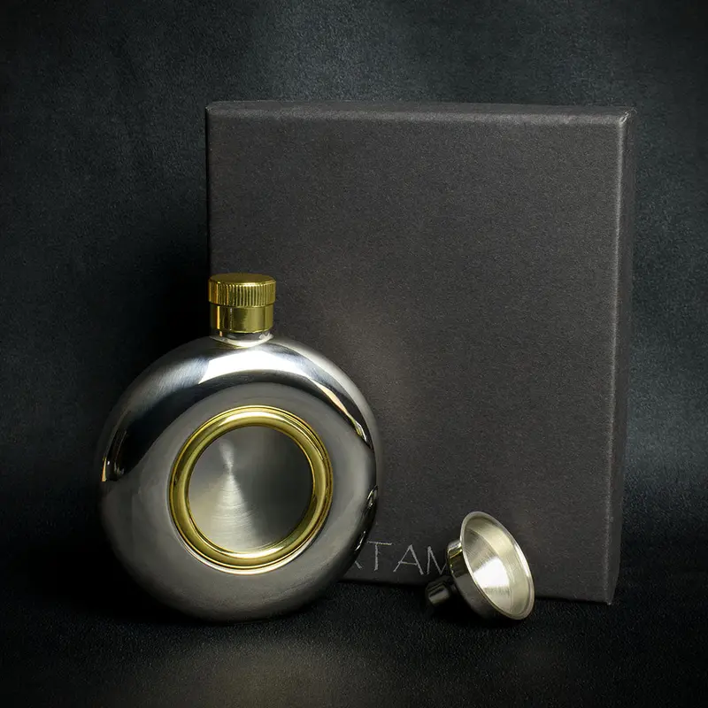 5Oz Stainless Steel Porthole Hip Flask 1