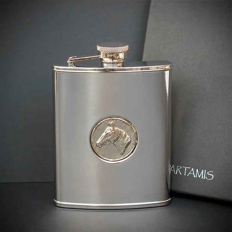 6Oz Horse Hip Flask - Fl77 1