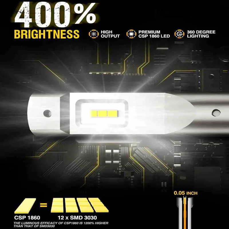 880 Led Fog Light Bulbs 10W 6000Lm 6000K For Honda Civic (2016-2022), Toyota Corolla (2018-2022), And More | 2 Bulbs 2