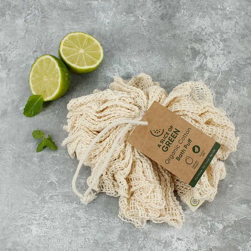 A Slice Of Green Cotton Bath Puff 2