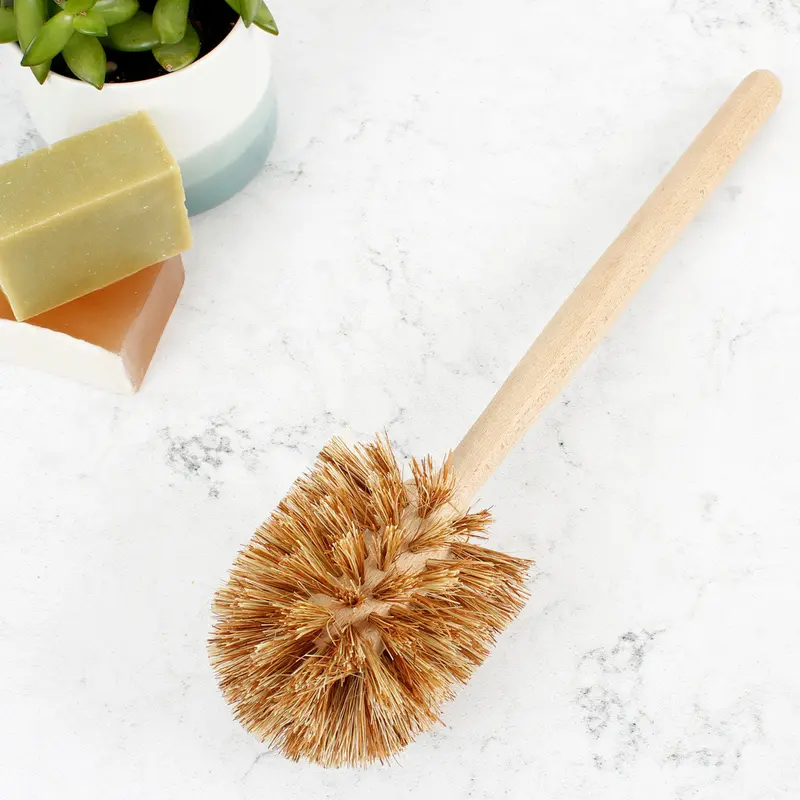 A Slice Of Green Wooden Toilet Brush - Plant-Based Bristles 1