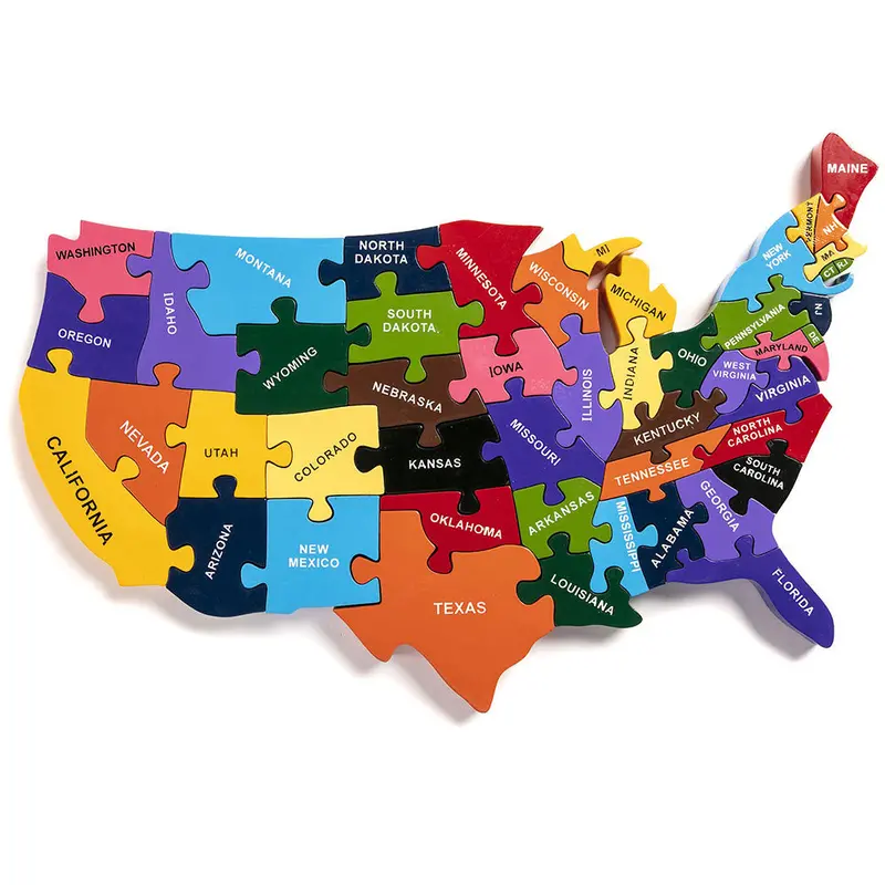 Alphabet Jigsaws Map Of Usa 1