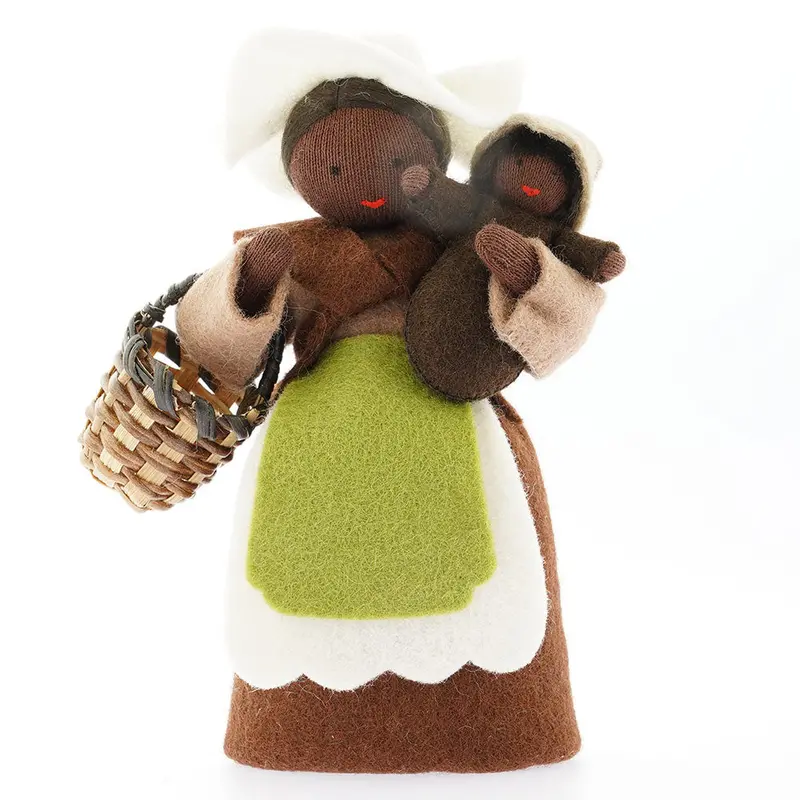 Ambrosius Mother Earth With Basket & Seed Baby Brown Hair Black Skin 1