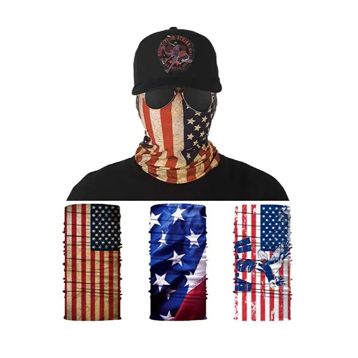 American Patriot Multiple Use Face Cover Neck Tube 3Pcs 1