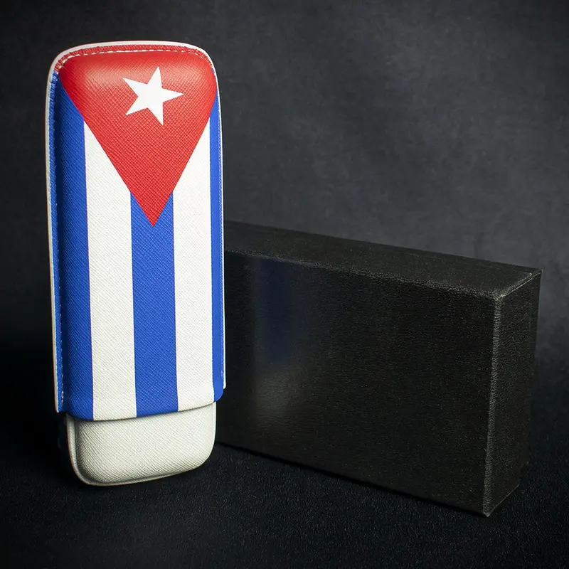 Artamis Cuban Flag Pu Cigar Case - 2 Churchills 1