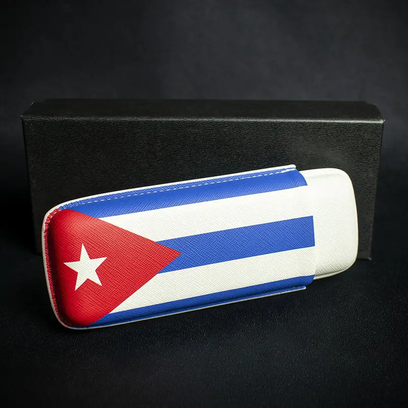 Artamis Cuban Flag Pu Cigar Case - 2 Churchills 2