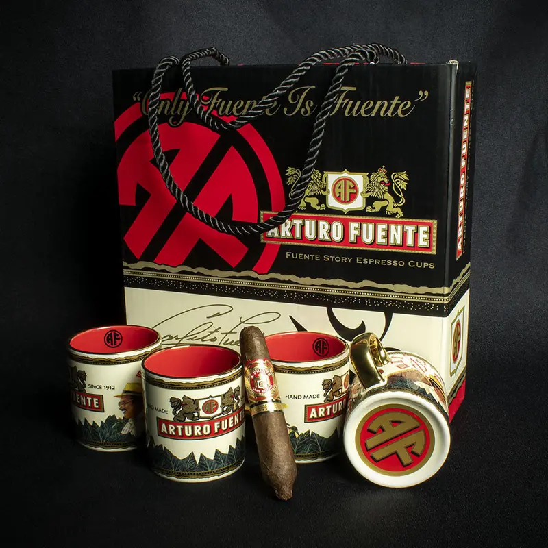 Arturo Fuente 4 Espresso Mug Set + Short Story Cigar 1