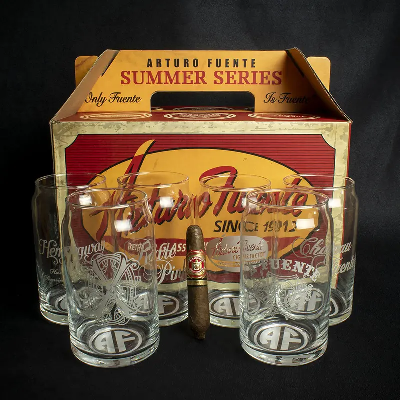 Arturo Fuente Summer Series Glass Set - 6 + Short Story Cigar 2