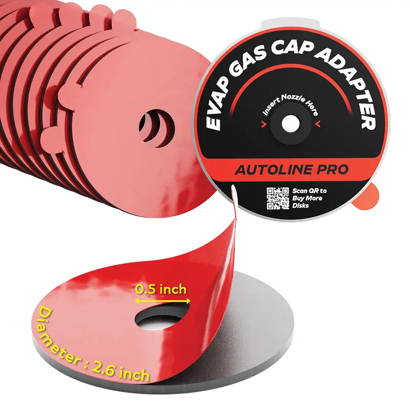 Autoline Pro Hypersmoke Gas Cap Adapter | Reusable Replacement Adhesive Discs 20 Pcs | Industrial Multi-Use Grade 2