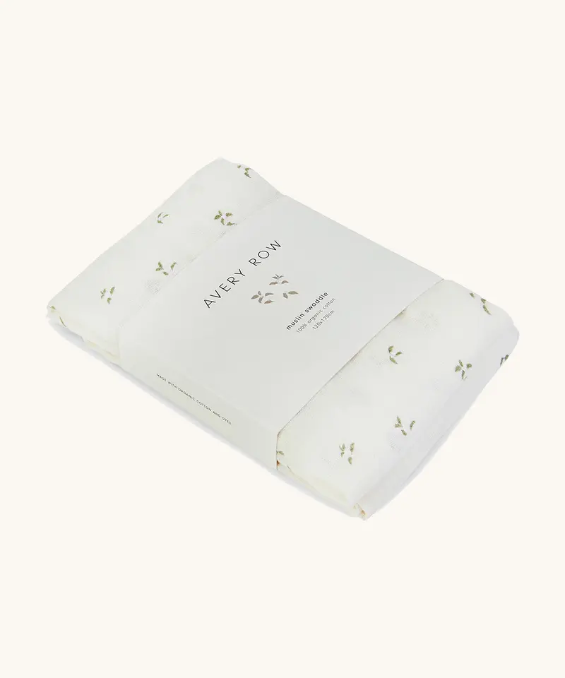 Avery Row Baby Muslin Swaddle - Nettle Scatter 1