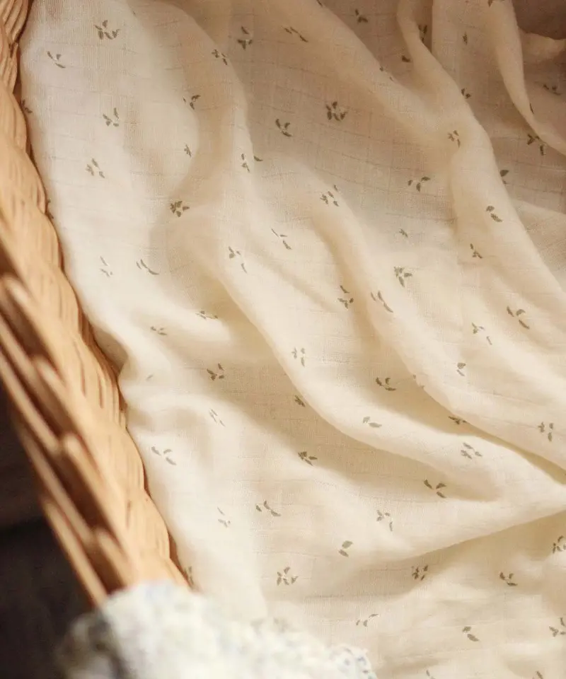 Avery Row Baby Muslin Swaddle - Nettle Scatter 2
