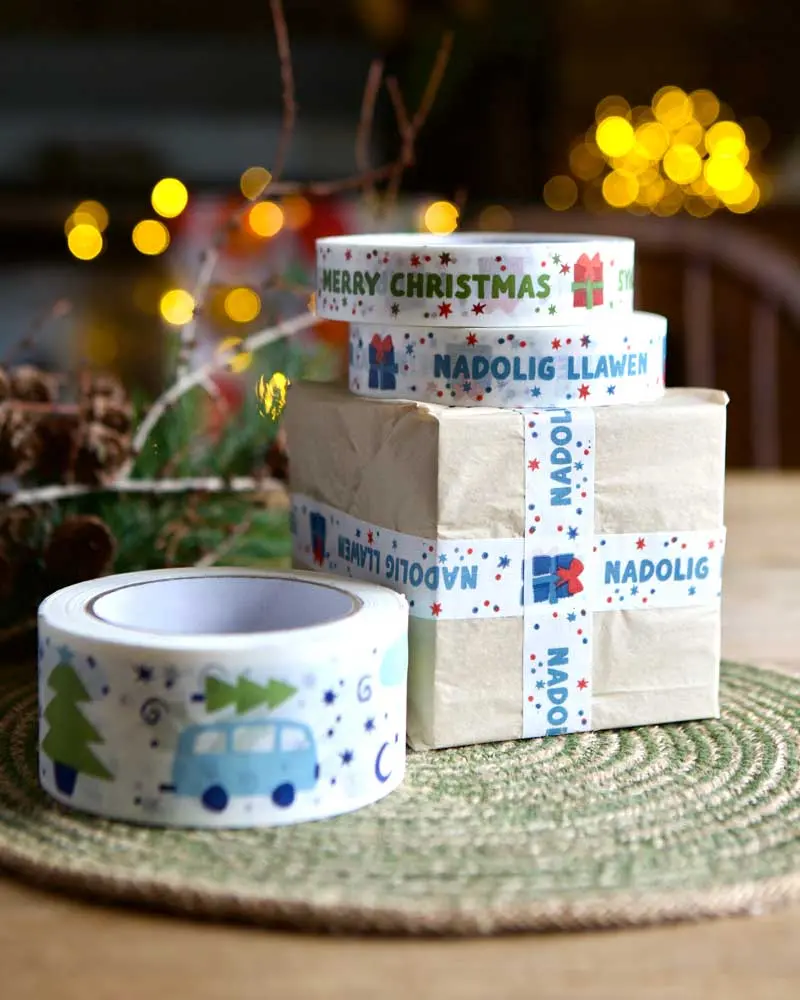 Babipur Eco Paper Tape Colourful - Nadolig Llawen 2