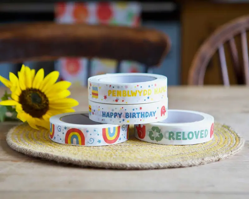 Babipur Eco Paper Tape Colourful - Penblwydd Hapus 2