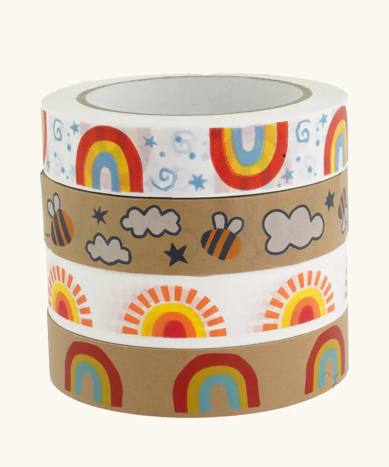 Babipur Eco Paper Tape - Rainbow Stars 2