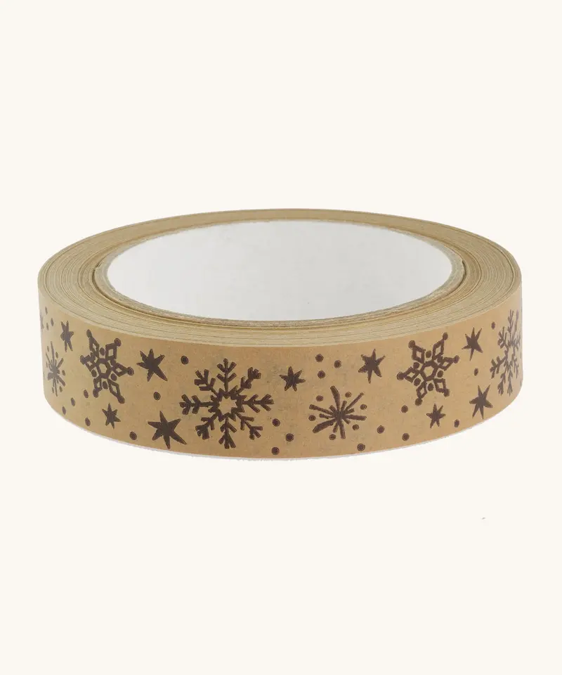 Babipur Kraft Eco Paper Tape - Snowflakes 1