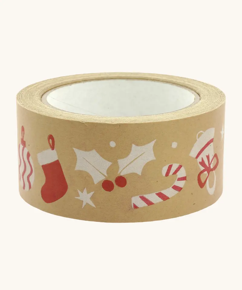 Babipur Wide Kraft Eco Paper Tape - Christmas Decs 1