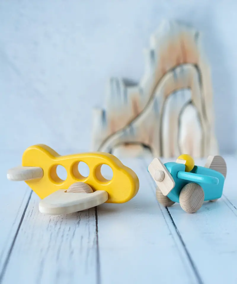 Bajo Wooden Push-Along Airplane 1