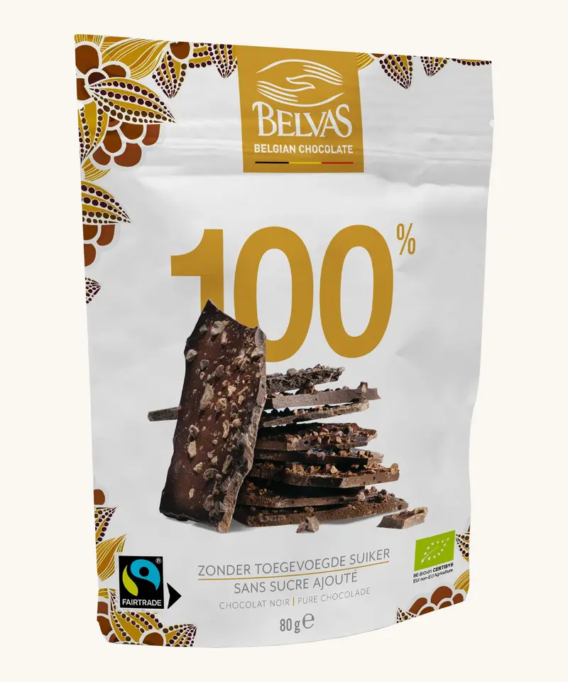 Belvas Belgian 100% Dark Chocolate Thins 1