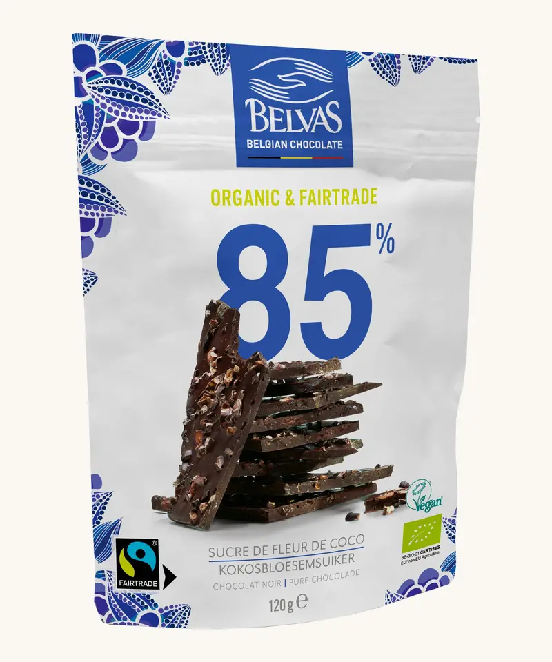 Belvas Belgian 85% Dark Chocolate Thins 1