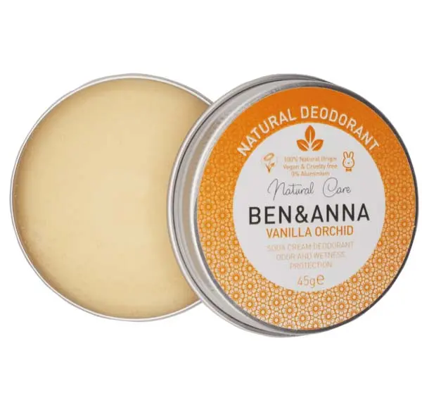 Ben & Anna Soda Cream Deodorant Tin Vanilla Orchid 1
