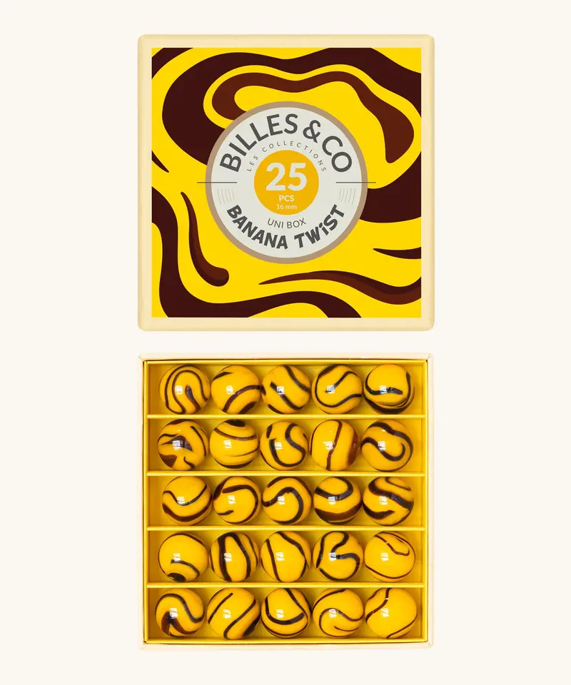Billes & Co Banana Twist Marbles Uni Box - 25 Pack 1