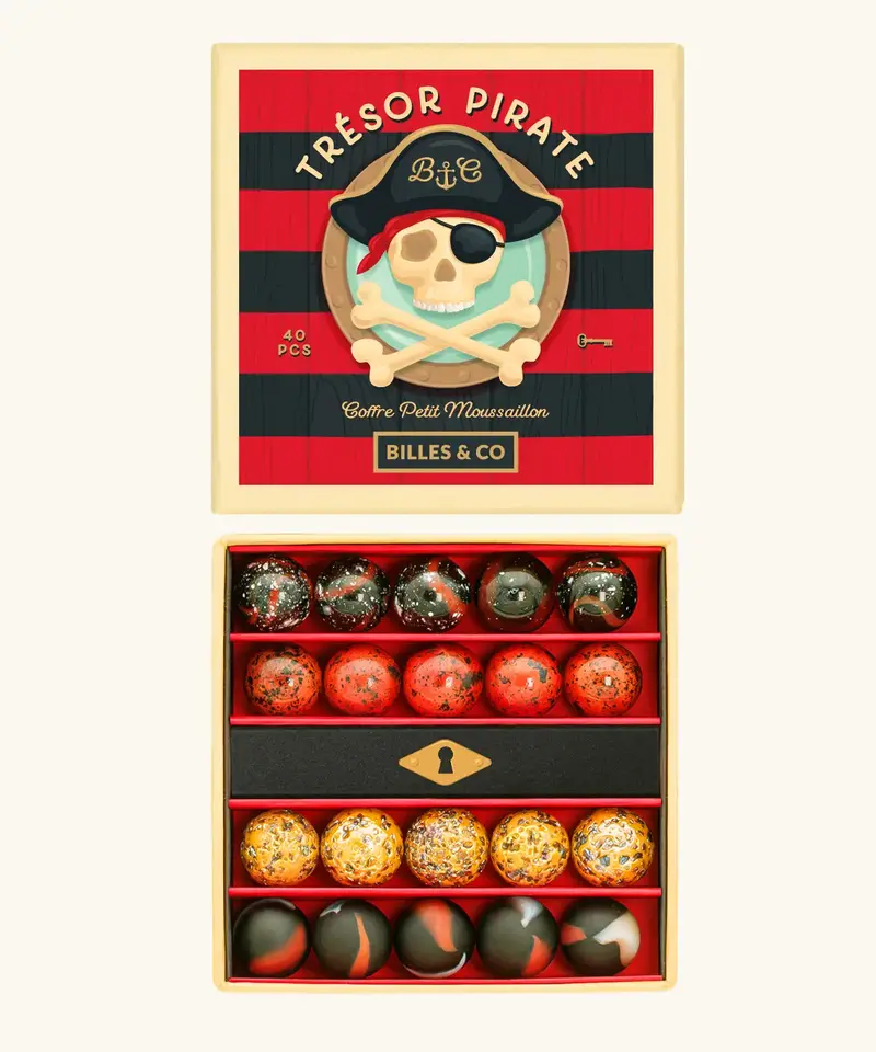 Billes & Co Little Pirate Treasure Marbles Mini Box - 40 Pack 1