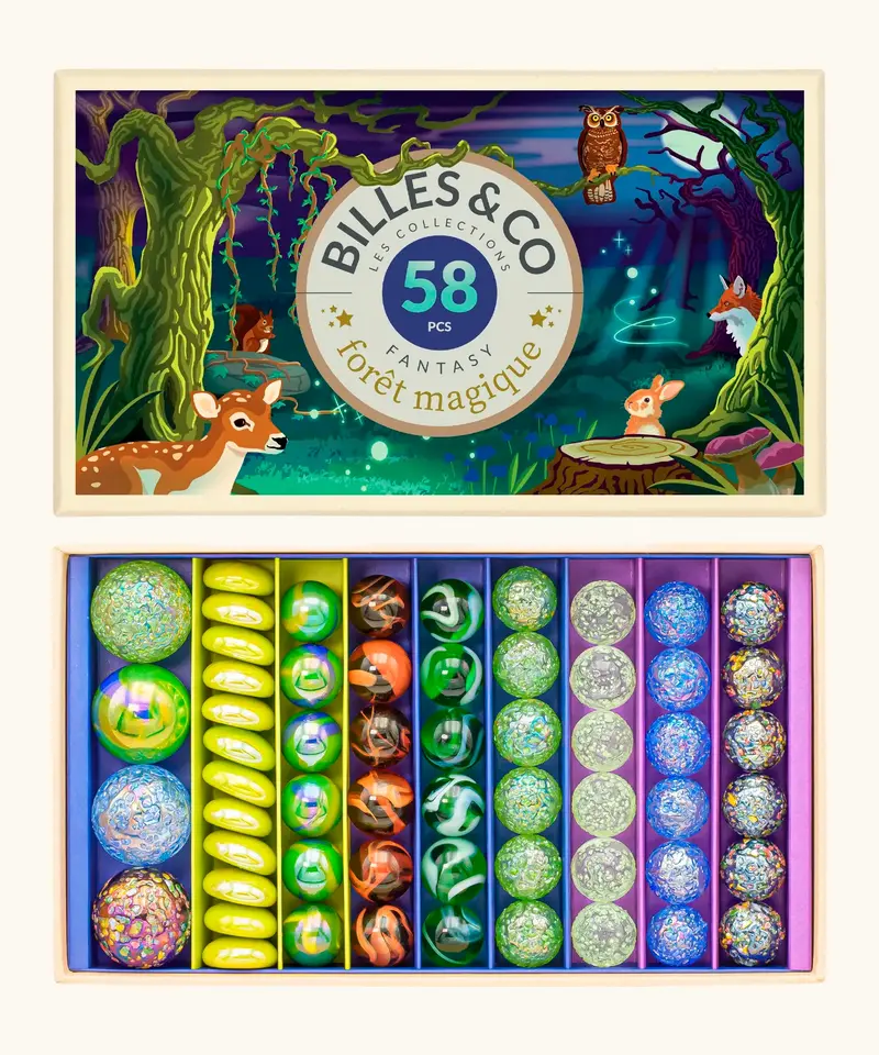 Billes & Co Magic Forest Marbles Box - 58 Pack 1