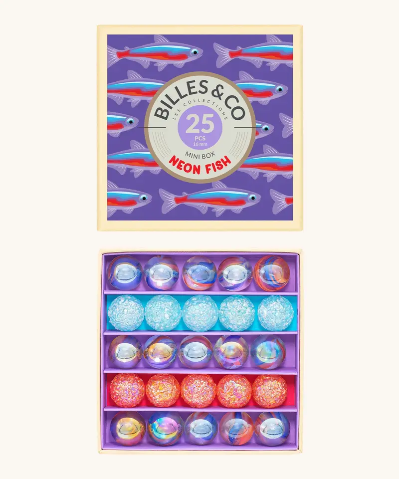 Billes & Co Neon Fish Marbles Mini Box - 25 Pack 1